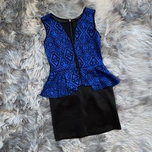 Sexy Sheer cut Peplum Dress - Size L